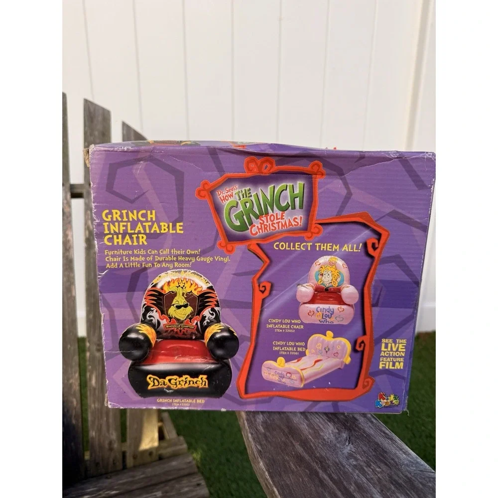 Grinch Inflatable Chair Vintage 2000 Universal 26 W X 25‎ D X 31 NIB VINTAGE